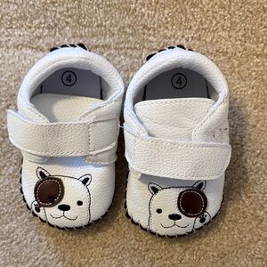 Adorable White Puppy Design Kids Shoes